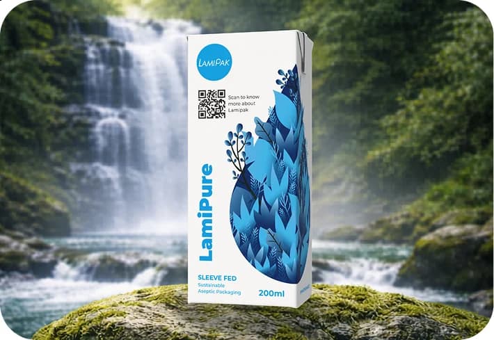 LamiPure - White carton package with blue water pattern