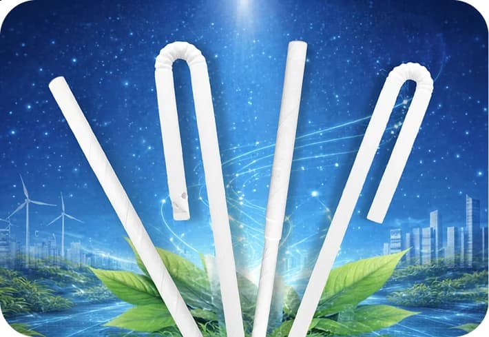 Papers - Paper straws in blue liquid