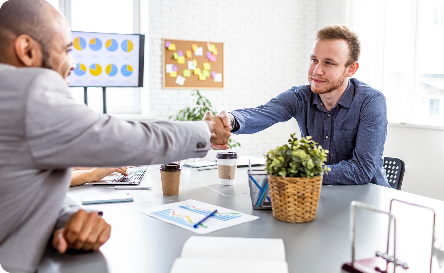 Business meeting handshake