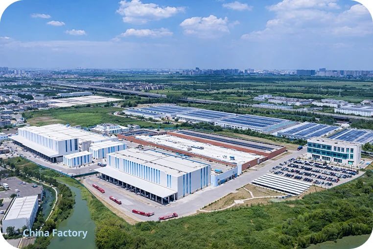 Aerial view of Lamipak China factory with rooftop solar panels